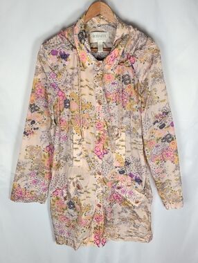Rodarte for Target Floral Hooded Windbreaker Jacket Pastel Pink XL
